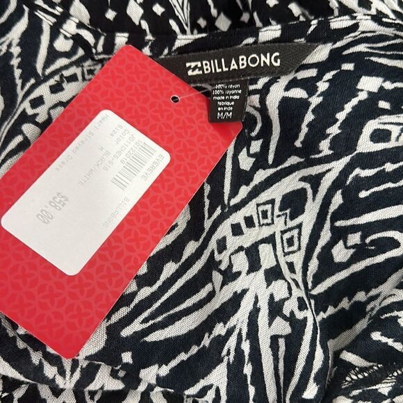 Billabong Heart Strayed Black And White Long Sleeve Mini Dress Size M - Picture 6 of 11